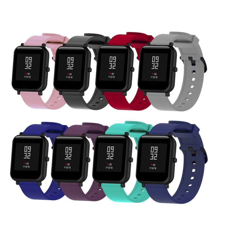 Duoteng 20mm Silicone Strap For Xiaomi Huami Amazfit Bip Smart band Bracelet for Amazfit Bip Strap Replacement Belt Accessories