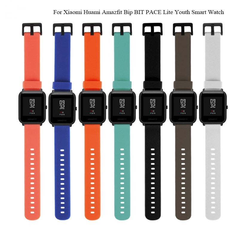 Duoteng 20mm Silicone Strap For Xiaomi Huami Amazfit Bip Smart band Bracelet for Amazfit Bip Strap Replacement Belt Accessories